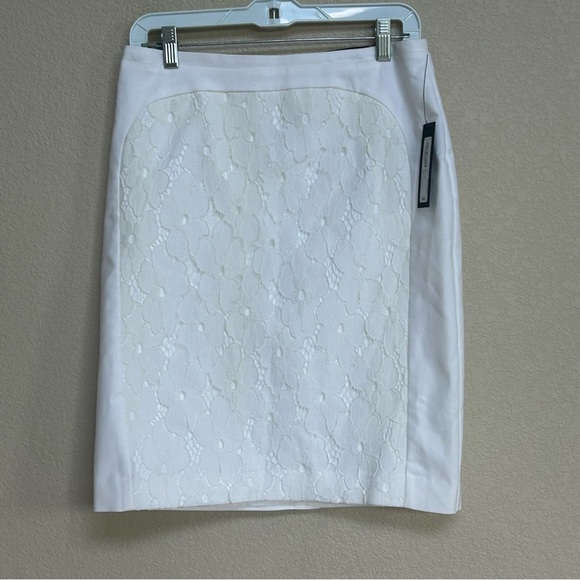 NWT Worthington White Lace Overlay Pencil Skirt Women’s 6 Career Office Workwear - Picture 1 of 7